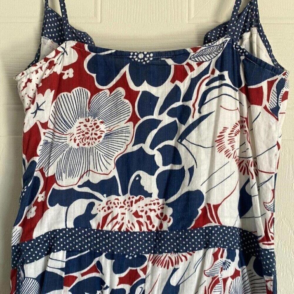 Retro Floral Sundress Blue White Small - Picture 8 of 13